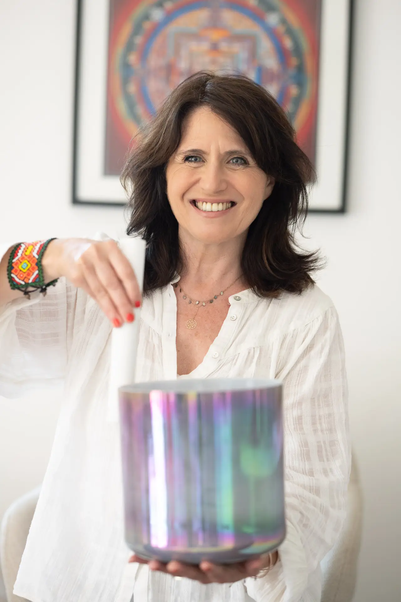 Fabienne Fatticci, professeure de yoga et sono-thérapeute